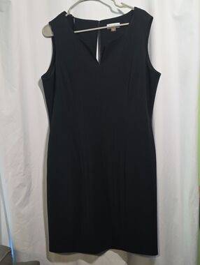 Calvin Klein Black Sleeveless Midi Sheath Dress
